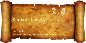 Kontur Gergő névjegykártya